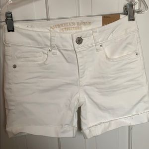 American Eagle White Denim Shorts